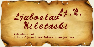 Ljuboslav Miletaški vizit kartica
